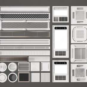 现代空调出风口3D模型下载